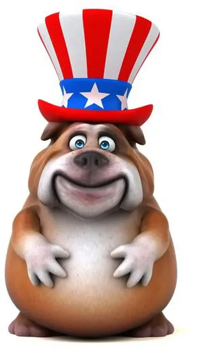 Framed Print : Fun 3D cartoon bulldog with an uncle sam hat Framed Print : Fun 3D cartoon bulldog with an uncle sam hat