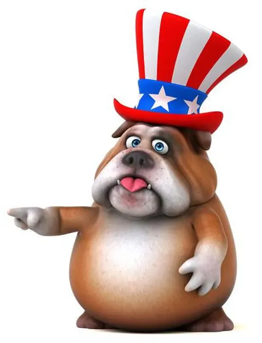 Framed Print : Fun 3D cartoon bulldog with an uncle sam hat Framed Print : Fun 3D cartoon bulldog with an uncle sam hat