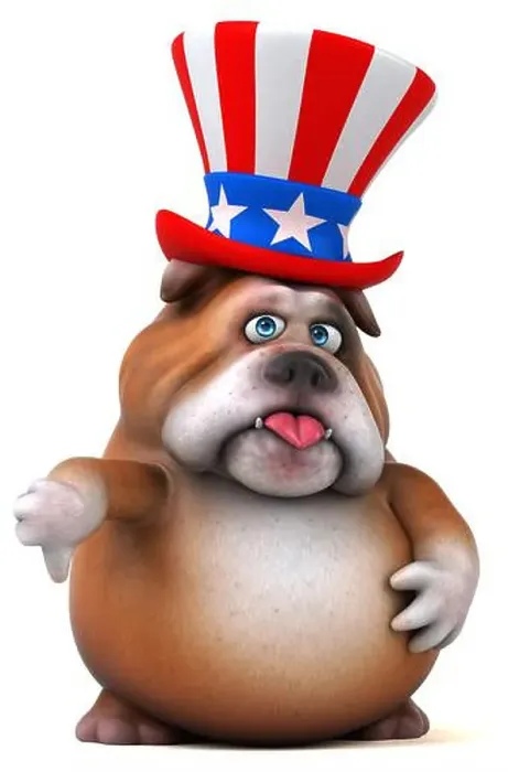 Framed Print : Fun 3D cartoon bulldog with an uncle sam hat Framed Print : Fun 3D cartoon bulldog with an uncle sam hat