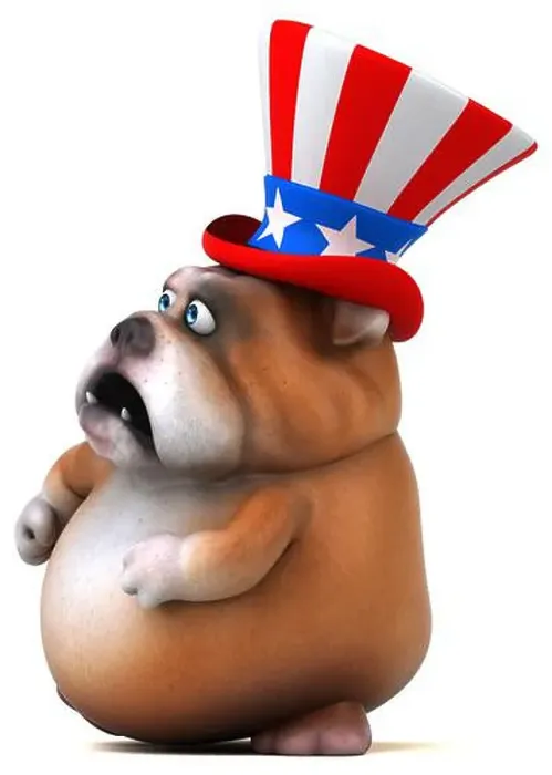 Framed Print : Fun 3D cartoon bulldog with an uncle sam hat Framed Print : Fun 3D cartoon bulldog with an uncle sam hat