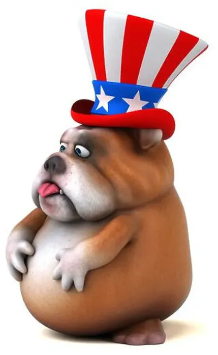 Framed Print : Fun 3D cartoon bulldog with an uncle sam hat Framed Print : Fun 3D cartoon bulldog with an uncle sam hat