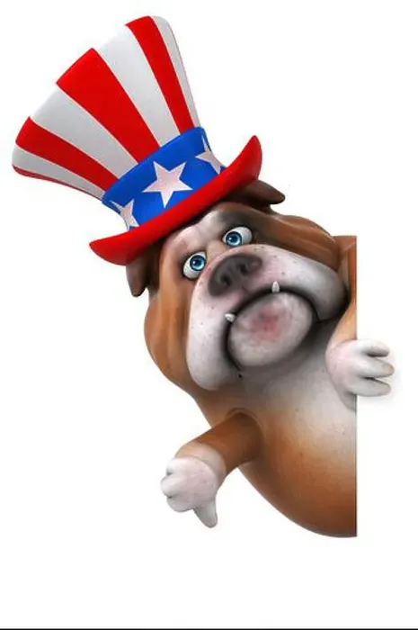Framed Print : Fun 3D cartoon bulldog with an uncle sam hat Framed Print : Fun 3D cartoon bulldog with an uncle sam hat
