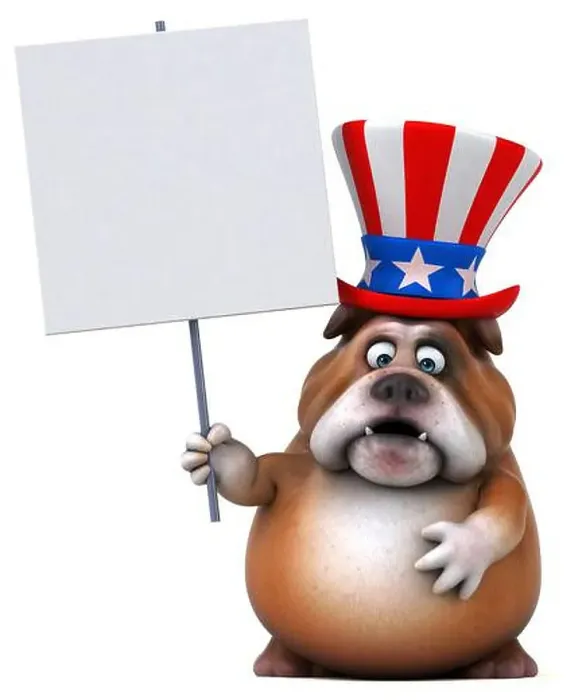 Framed Print : Fun 3D cartoon bulldog with an uncle sam hat Framed Print : Fun 3D cartoon bulldog with an uncle sam hat