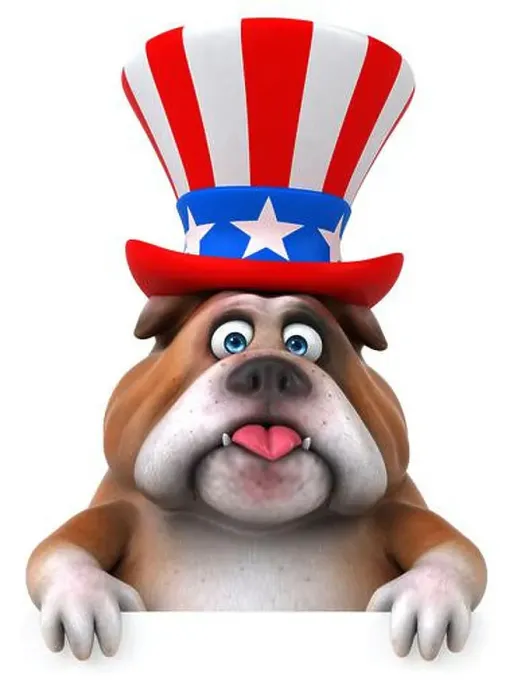 Framed Print : Fun 3D cartoon bulldog with an uncle sam hat Framed Print : Fun 3D cartoon bulldog with an uncle sam hat