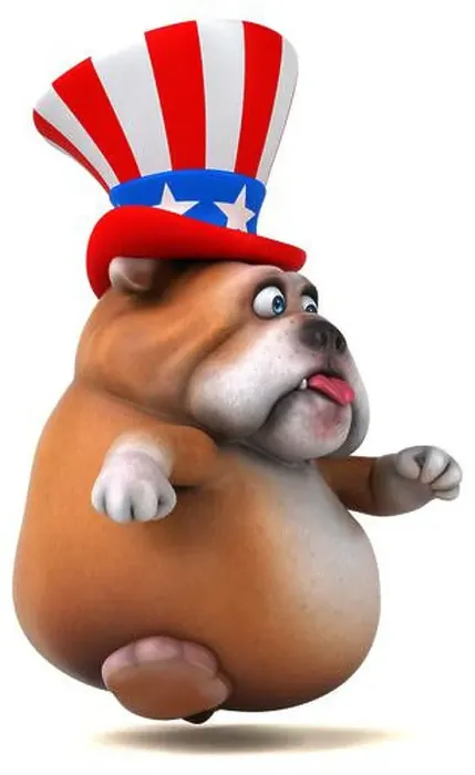 Framed Print : Fun 3D cartoon bulldog with an uncle sam hat Framed Print : Fun 3D cartoon bulldog with an uncle sam hat