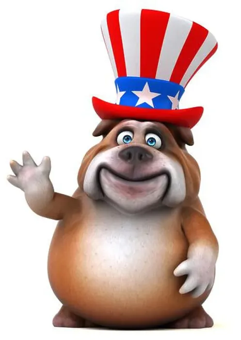 Framed Print : Fun 3D cartoon bulldog with an uncle sam hat Framed Print : Fun 3D cartoon bulldog with an uncle sam hat