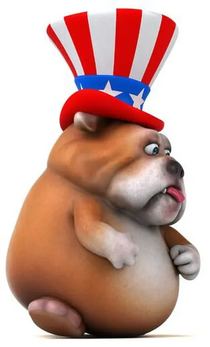 Framed Print : Fun 3D cartoon bulldog with an uncle sam hat Framed Print : Fun 3D cartoon bulldog with an uncle sam hat