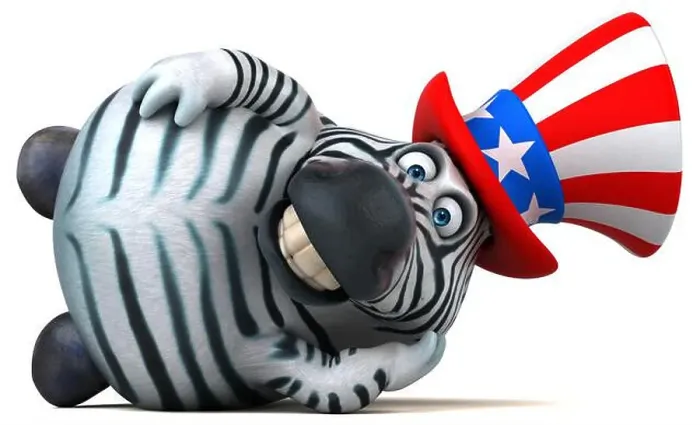 Framed Print : Fun 3D cartoon zebra with an uncle sam hat Framed Print : Fun 3D cartoon zebra with an uncle sam hat