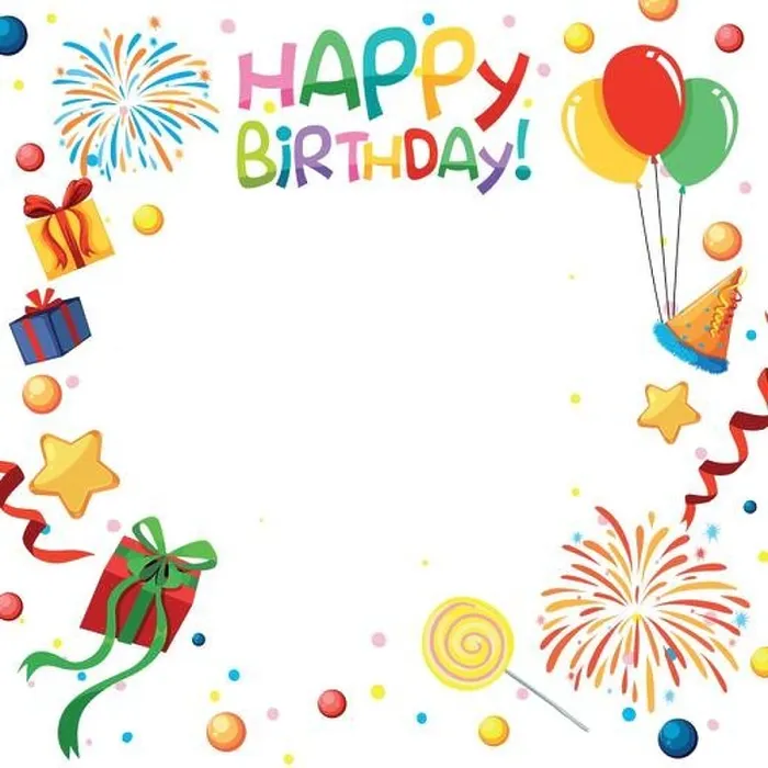 Framed Print : Fun happy birthday template illustration Framed Print : Fun happy birthday template illustration
