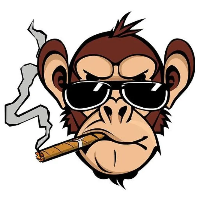 Framed Print : Funny chimpanzee smoking a cigar with sunglasses - vector illustration (Ideal for printing on fabric or paper, poster or wallpaper, house decoration) Framed Print : Funny chimpanzee smoking a cigar with sunglasses - vector illustration (Ideal for printing on fabric or paper, poster or wallpaper, house decoration)