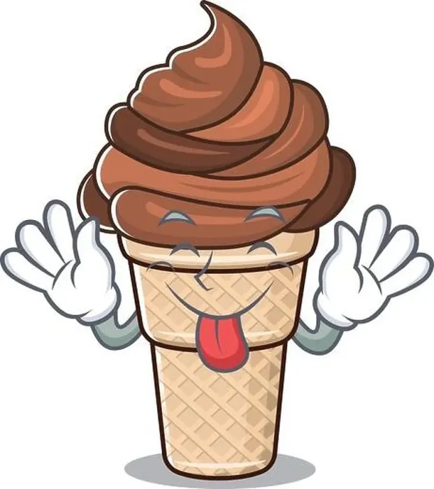 Framed Print : Funny face chocolate ice cream mascot design style with tongue out Framed Print : Funny face chocolate ice cream mascot design style with tongue out