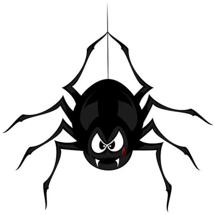 Framed Print : Funny freaky spider - a black cartoon-style spider is snarling and licking mouth with angry eyes while hanging on his thread Framed Print : Funny freaky spider - a black cartoon-style spider is snarling and licking mouth with angry eyes while hanging on his thread