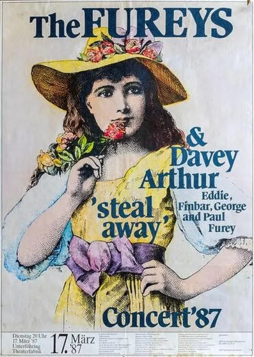 Framed Print : The Fureys & Davey Arthur Steal Away concert Munich 1987, Musical concert poster Framed Print : The Fureys & Davey Arthur Steal Away concert Munich 1987, Musical concert poster