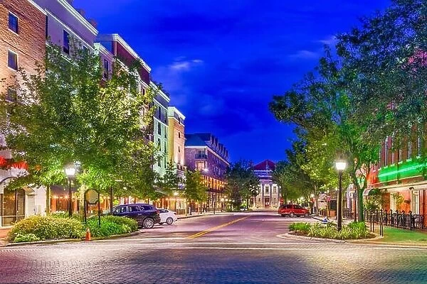 Gainesville, Florida, USA downtown at twilight