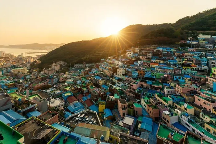 Framed Print : Gamcheon Culture Village at night in Busan, South Korea Framed Print : Gamcheon Culture Village at night in Busan, South Korea