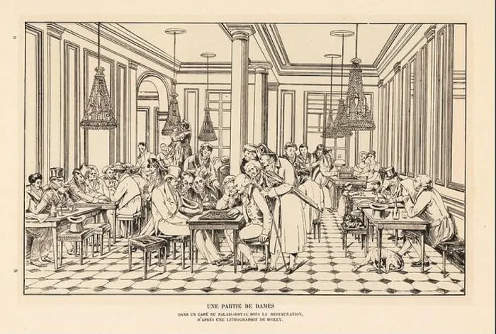 Framed Print : A game of checkers in Cafe de la Regence Framed Print : A game of checkers in Cafe de la Regence