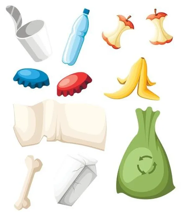 Framed Print : Garbage collection icon. Trash set