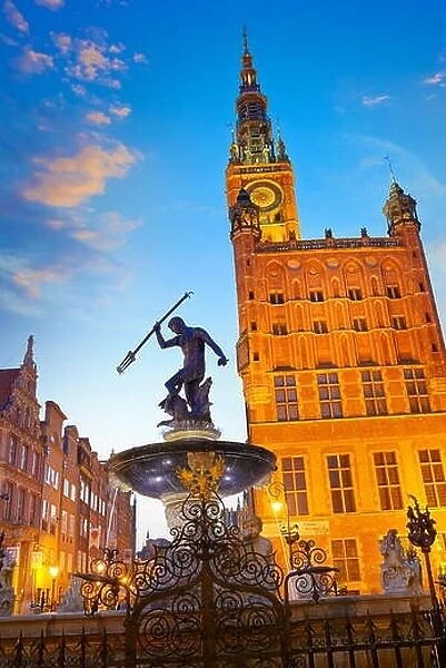Gdansk old town - Neptune Fountain, Poland