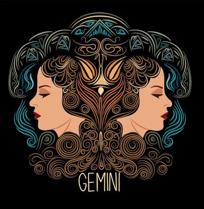 Framed Print : Gemini Zodiac sign beautiful girls hand drawn art Framed Print : Gemini Zodiac sign beautiful girls hand drawn art