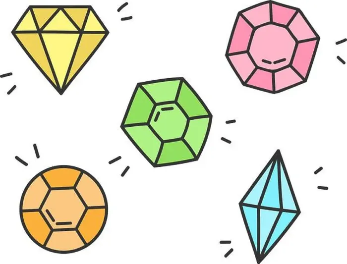 Framed Print : Gems, jewel vector illustration Framed Print : Gems, jewel vector illustration