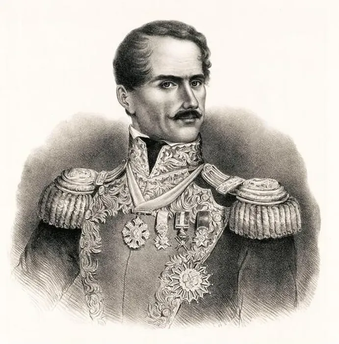 Framed Print : General D Antonio Lopez De Santa-Anna (1794-1896), President of the Republic of Mexico, print by A Hoffy, circa 1847