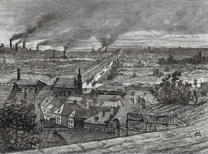 Framed Print : General view of the industrial city of Borinage Framed Print : General view of the industrial city of Borinage