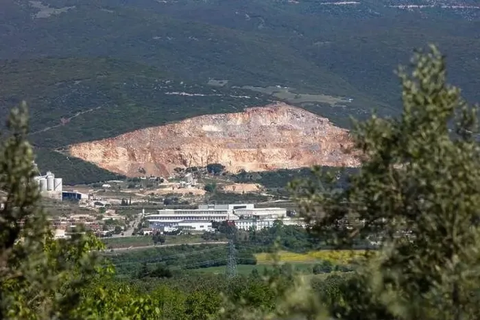 Framed Print : General view of a stone mine in the forest Framed Print : General view of a stone mine in the forest