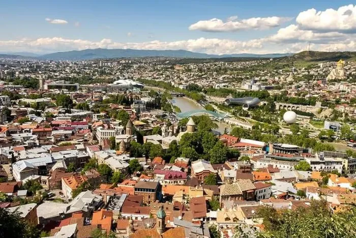 Framed Print : General view of Tbilisi city center and Kura River. Georgia Framed Print : General view of Tbilisi city center and Kura River. Georgia
