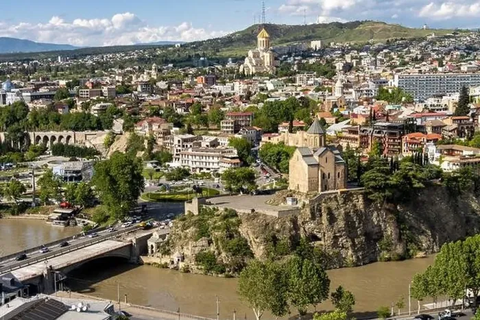 Framed Print : General view of Tbilisi city center and Kura River. Georgia Framed Print : General view of Tbilisi city center and Kura River. Georgia