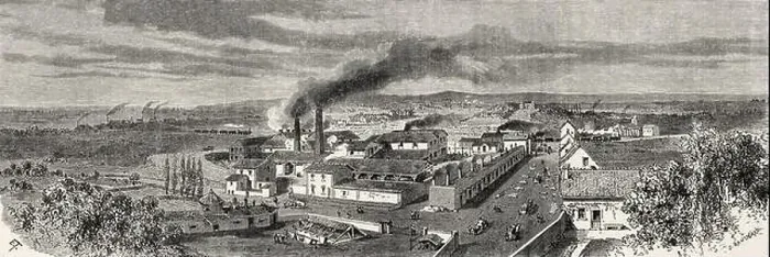 Framed Print : General view of the tile factory and Montchanin mine Framed Print : General view of the tile factory and Montchanin mine