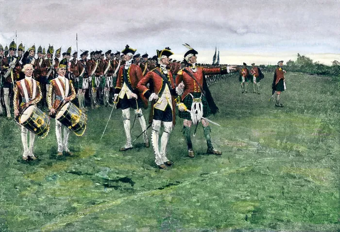 Framed Print : General Wolfe assembling the British army on the Plains of Abraham to take Quebec Framed Print : General Wolfe assembling the British army on the Plains of Abraham to take Quebec