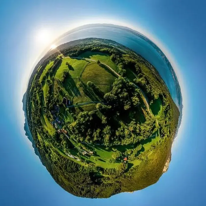 Framed Print : Geneva lake aerial panoramic view from drone, sunset time, France Framed Print : Geneva lake aerial panoramic view from drone, sunset time, France