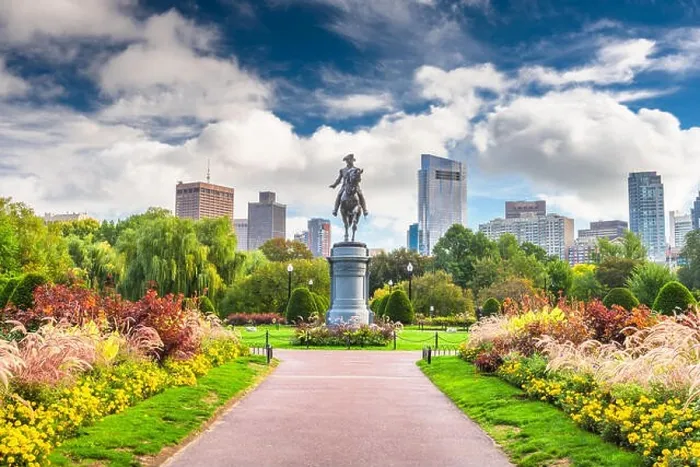 Framed Print : George Washington Monument at Public Garden in Boston, Massachusetts Framed Print : George Washington Monument at Public Garden in Boston, Massachusetts