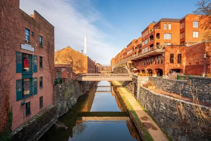 Framed Print : Georgetown, Washington DC, USA historic old brick warehouses and canals Framed Print : Georgetown, Washington DC, USA historic old brick warehouses and canals