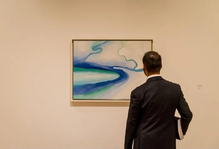 Framed Print : Georgia O'Keeffe painting It Was Blue and Green