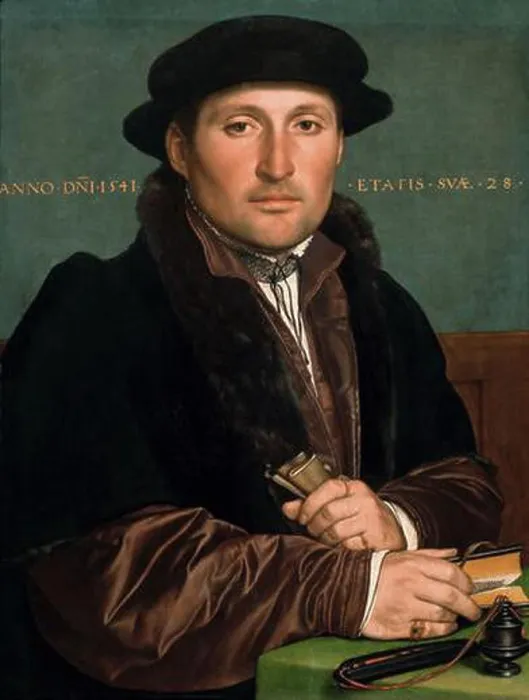Framed Print : German: Bildnis eines jungen Kaufmannes Portrait of a young merchant. 1541. Hans Holbein d. J. 070d Framed Print : German: Bildnis eines jungen Kaufmannes Portrait of a young merchant. 1541. Hans Holbein d. J. 070d