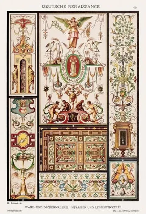 Framed Print : German Renaissance Ornamentation Framed Print : German Renaissance Ornamentation