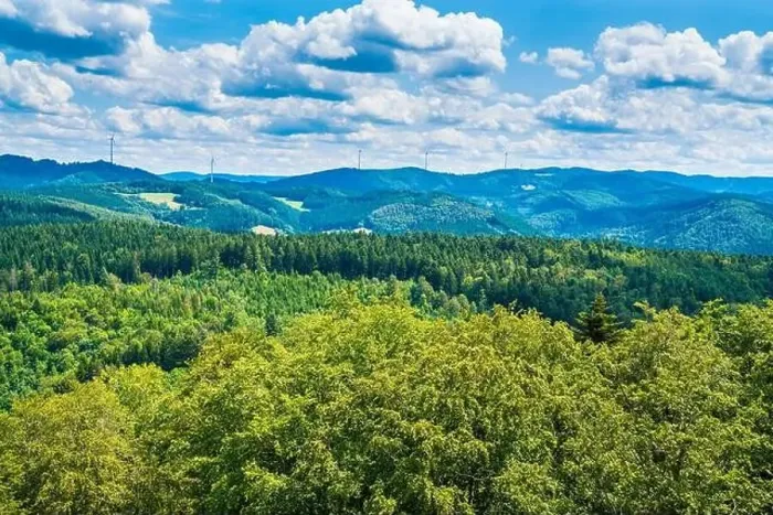 Framed Print : Germany, Aerial panorama nature scenery view above schwarzwald tree covered mountains near haslach im kinzigtal Framed Print : Germany, Aerial panorama nature scenery view above schwarzwald tree covered mountains near haslach im kinzigtal