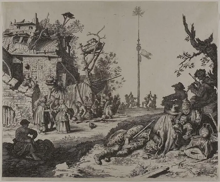 Framed Print : Gerrit de Heer. The Resting Gypsy Family in Front of a Ruined Inn. 1630–1660. Holland. Etching on ivory laid paper Framed Print : Gerrit de Heer. The Resting Gypsy Family in Front of a Ruined Inn. 1630–1660. Holland. Etching on ivory laid paper