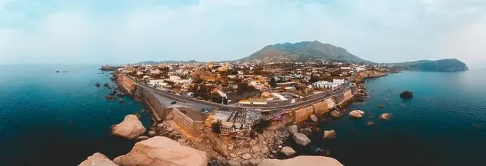 Framed Print : giant panorama from a drone at ischia Framed Print : giant panorama from a drone at ischia