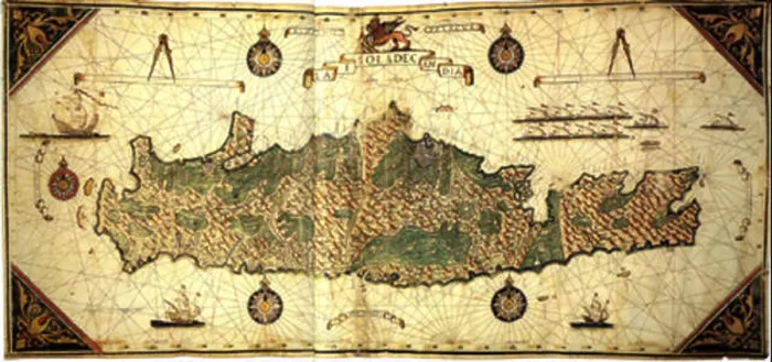 Framed Print : Giorgio Sideri's 1562 map of the island of Candia (Crete) Framed Print : Giorgio Sideri's 1562 map of the island of Candia (Crete)