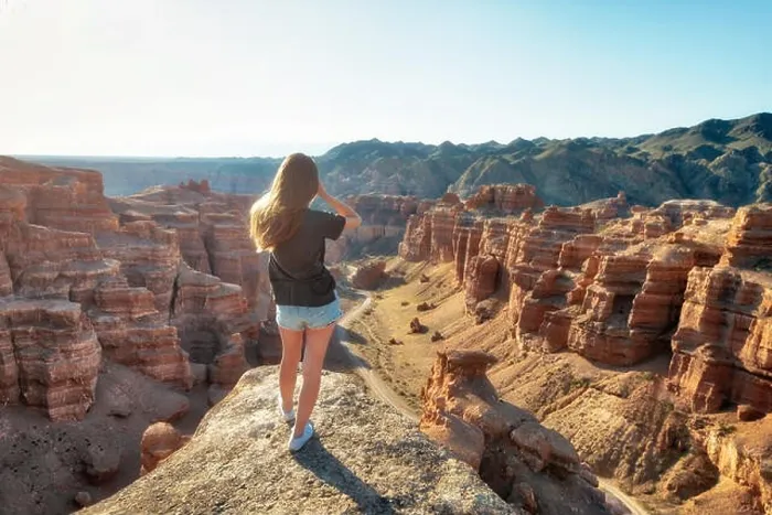 Framed Print : Girl Watching over Charyn Canyon in South East Kazakhstan taken in August 2018 taken in hdr Framed Print : Girl Watching over Charyn Canyon in South East Kazakhstan taken in August 2018 taken in hdr