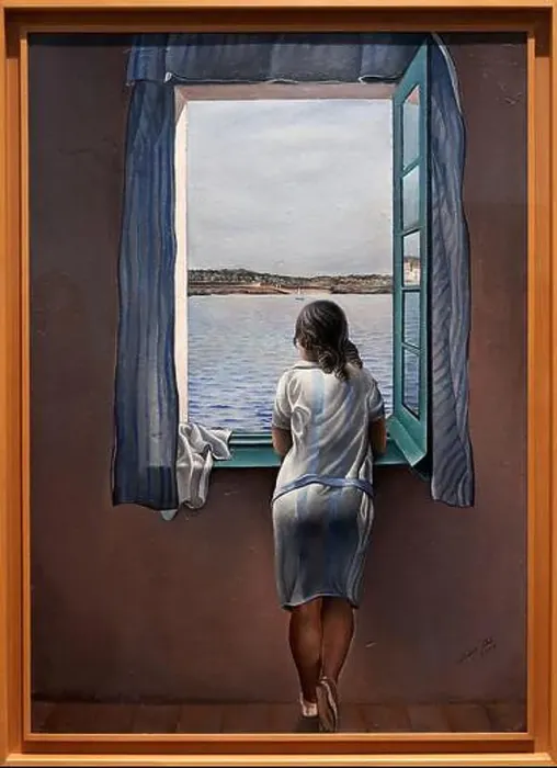 Framed Print : Girl at the Window, 1925, Salvador Dalí (1904-1989), Reina Sofia Museum, Madrid, Spain, Europe Framed Print : Girl at the Window, 1925, Salvador Dalí (1904-1989), Reina Sofia Museum, Madrid, Spain, Europe