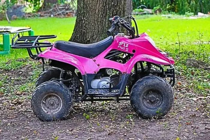 Framed Print : girls custom pink four wheeler Framed Print : girls custom pink four wheeler