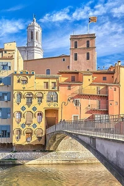 Girona colorful houses, Catalonia, Spain