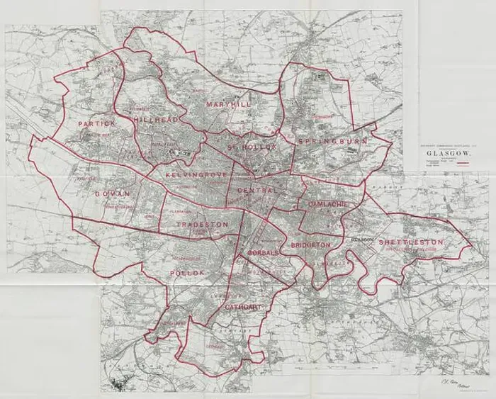 Framed Print : Glasgow Parliamentary Borough. Scotland. BOUNDARY COMMISSION. Whitlock 1917 map Framed Print : Glasgow Parliamentary Borough. Scotland. BOUNDARY COMMISSION. Whitlock 1917 map