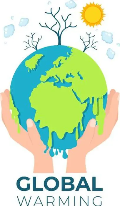 Framed Print : Global Warming Cartoon Style Illustration with Planet Earth in a Melting or Burning State Framed Print : Global Warming Cartoon Style Illustration with Planet Earth in a Melting or Burning State