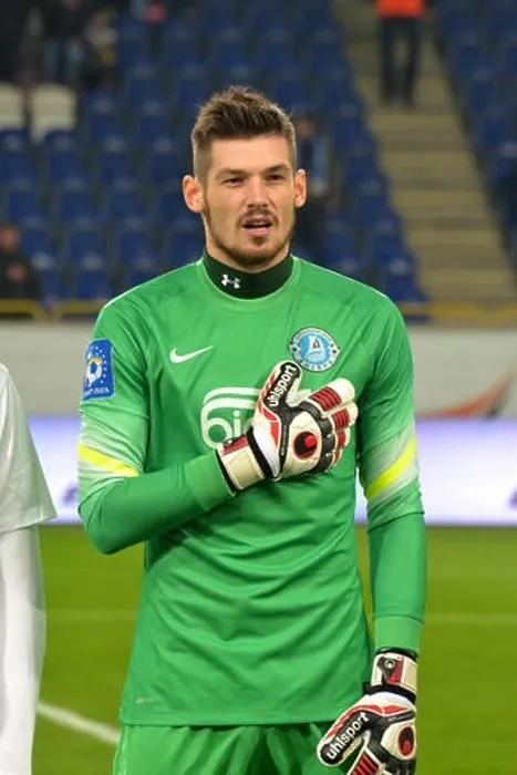 Framed Print : Goalkeeper Denys Boyko during the match between FC Dnipro and FC Volyn at Stadium Dnipro-Arena