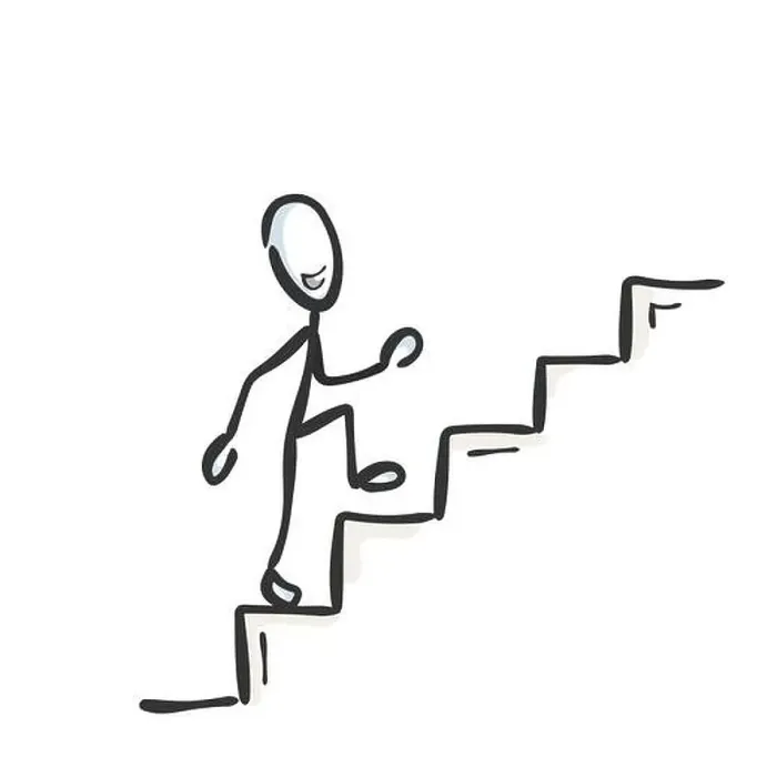 Framed Print : Going up the stairs. Successful proud and happy man Framed Print : Going up the stairs. Successful proud and happy man