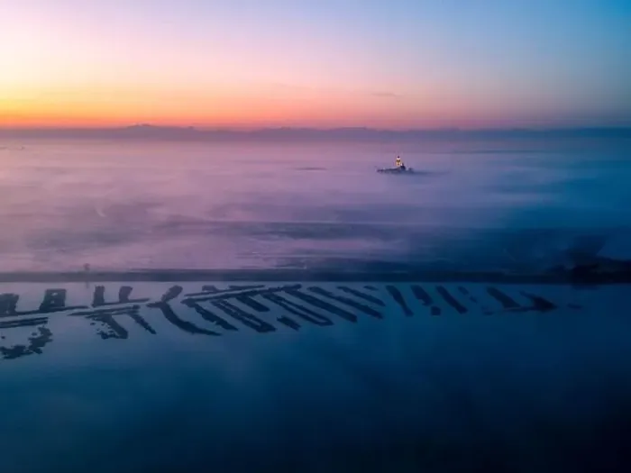 Framed Print : The golden island. Grado Island from above at sunset Framed Print : The golden island. Grado Island from above at sunset